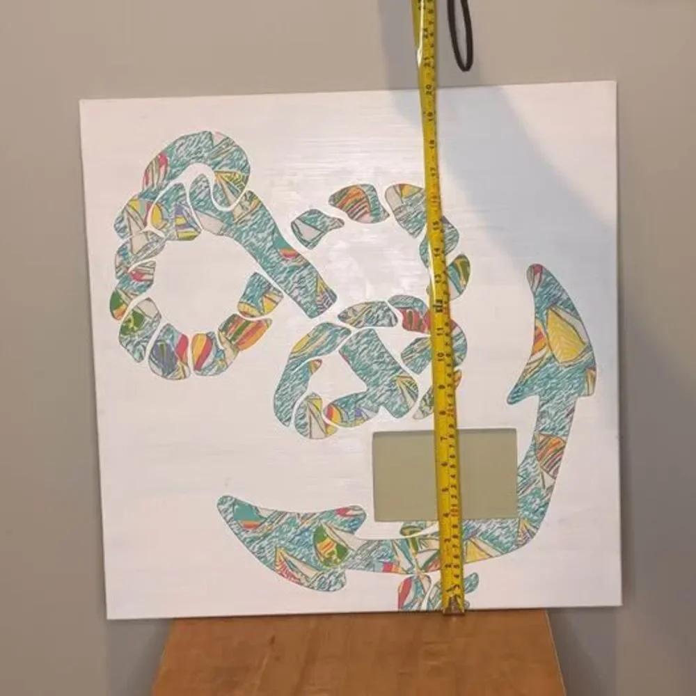 Custom Anchor Picture Frame – Lilly Sailboat Fabric, Nursery Wall Art